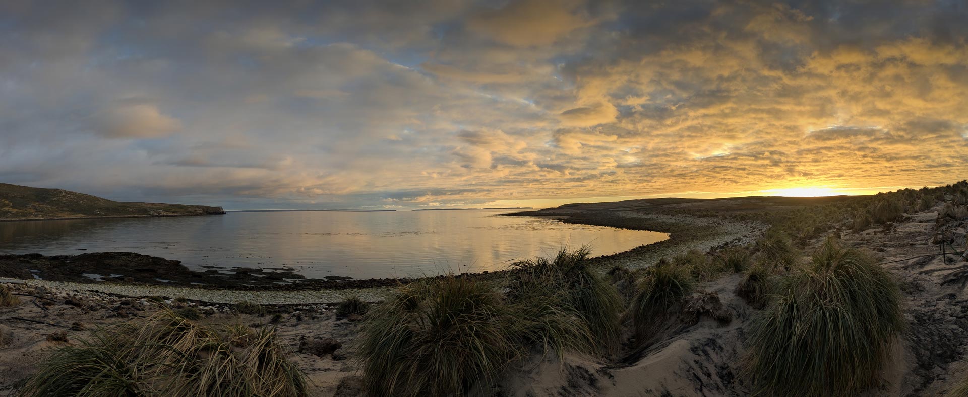 Sunset over Dolphin Bay on Bense Island.